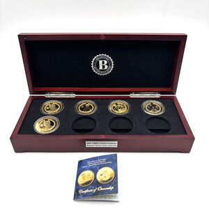 2017 Bradford Exchange JFK 100th Anniversary 24k Plated Proof 5 Coins w/ Box